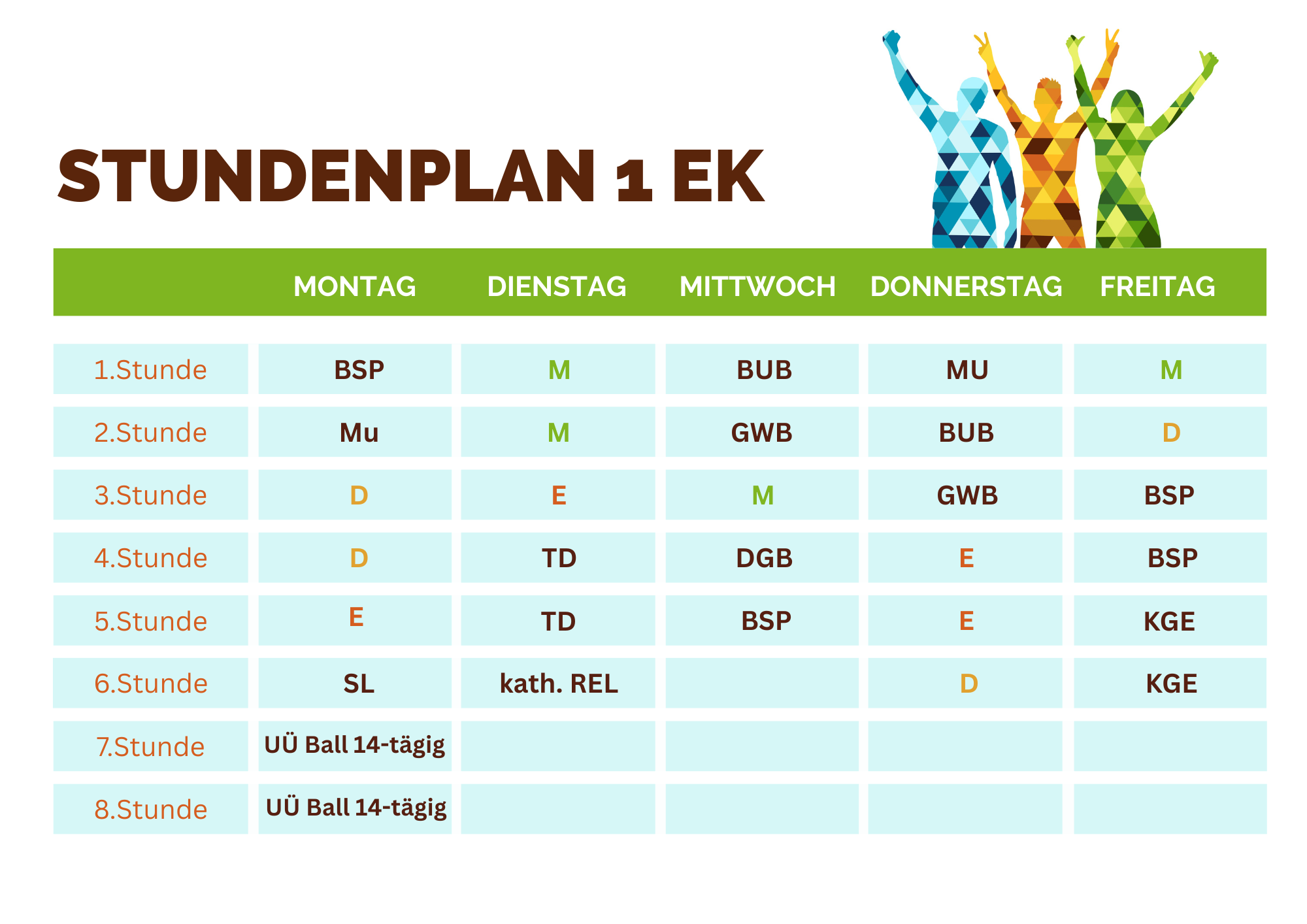 1 EK Stundenplan